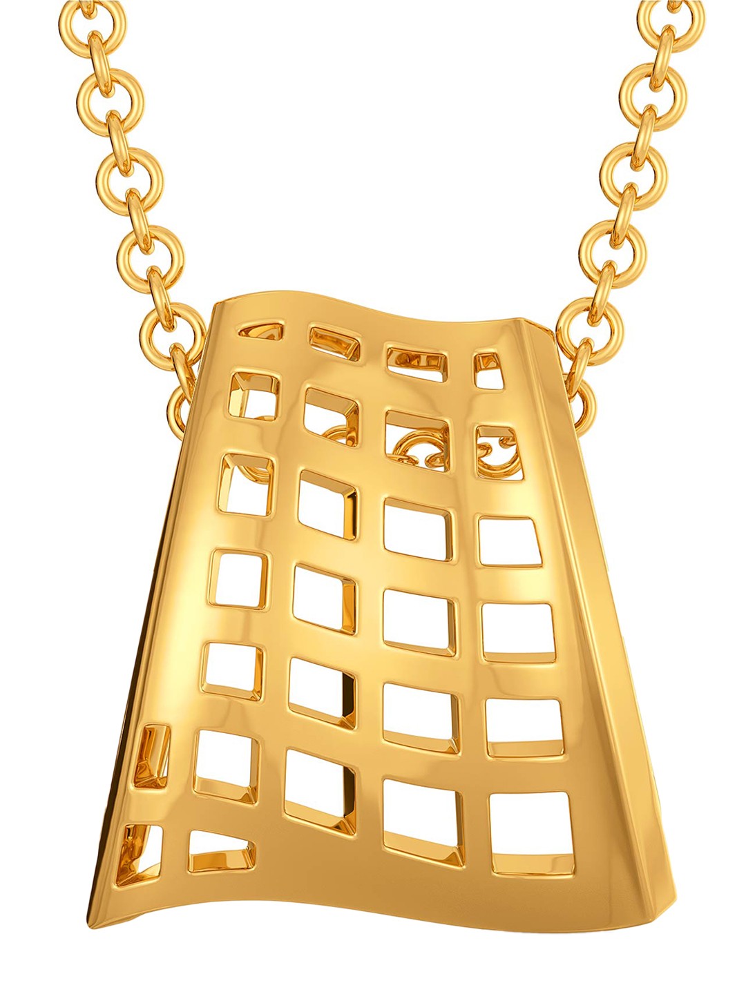 

MELORRA Visual Drama 18KT Gold Abstarct Shaped Pendant