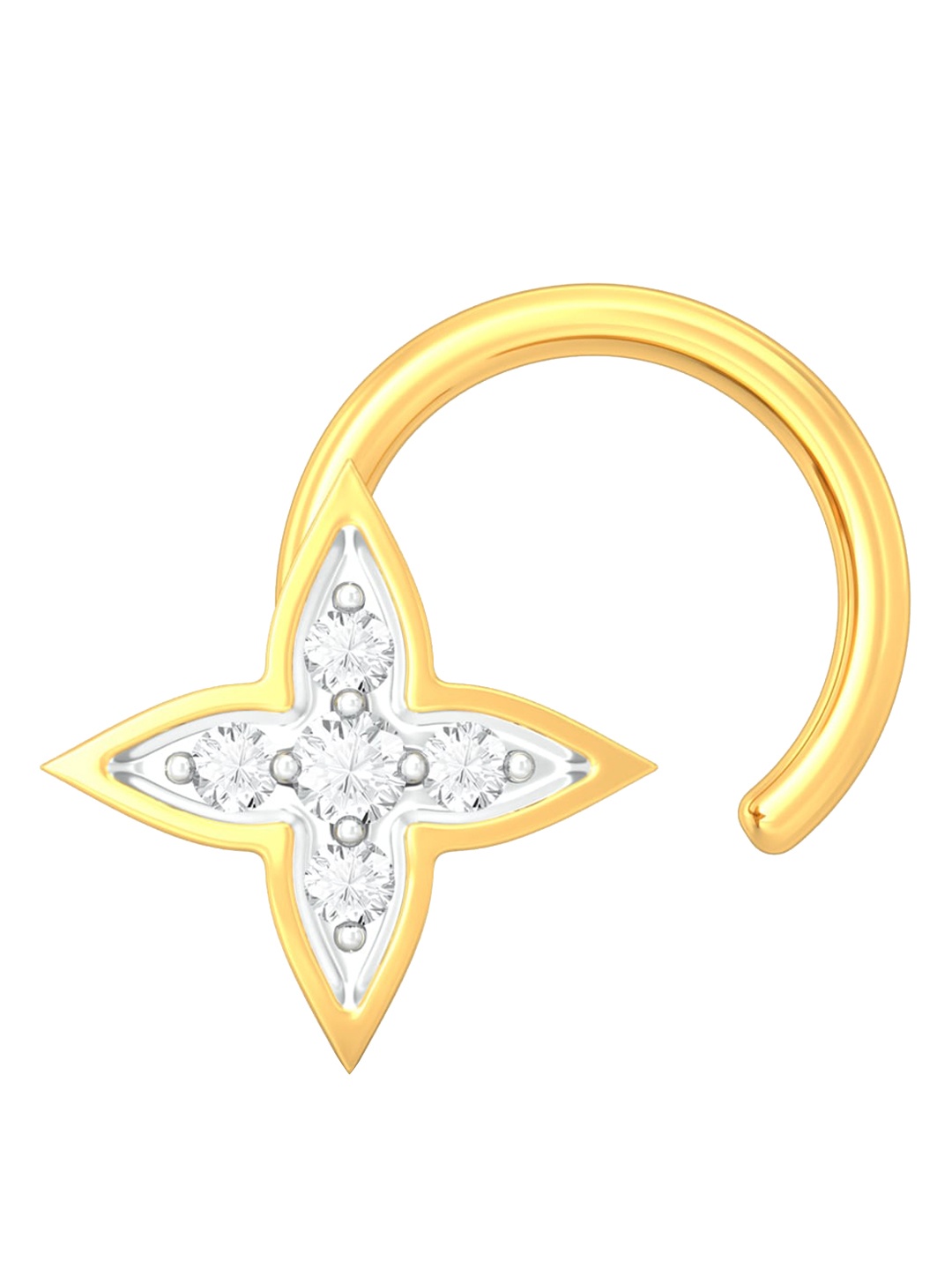 

MELORRA Lucky Star 18KT Gold Diamond Nose Pin