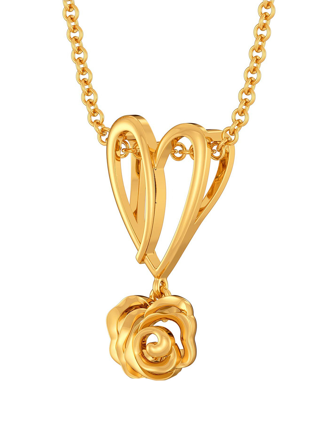 

MELORRA Heart of the Rose 18KT Gold Pendant, Yellow