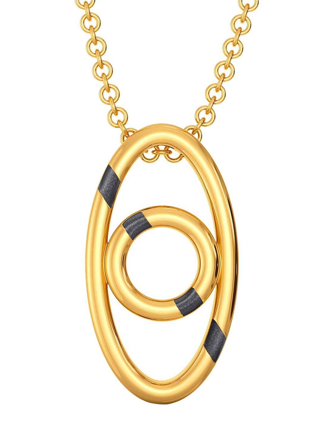 

MELORRA 18KT Yellow Gold Raven Reasons Oval Shaped Pendant
