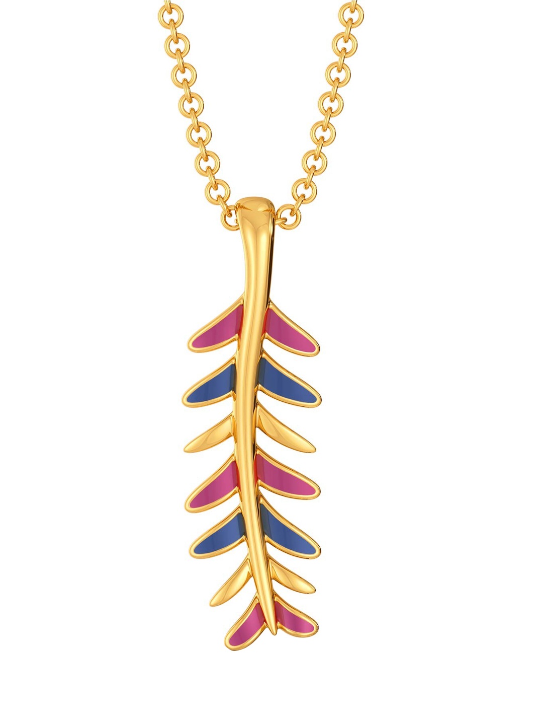 

MELORRA Pop Quills 18KT Gold Enamelled Pendant, Blue