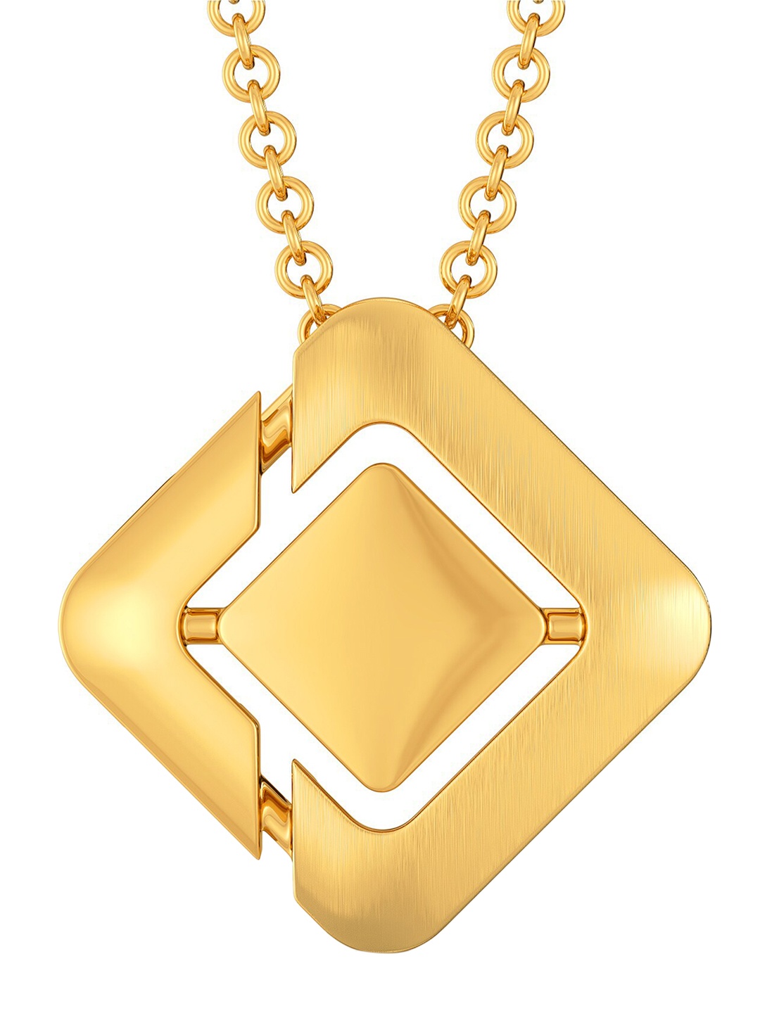 

MELORRA French Vibes 18KT Gold Square Shaped Pendant