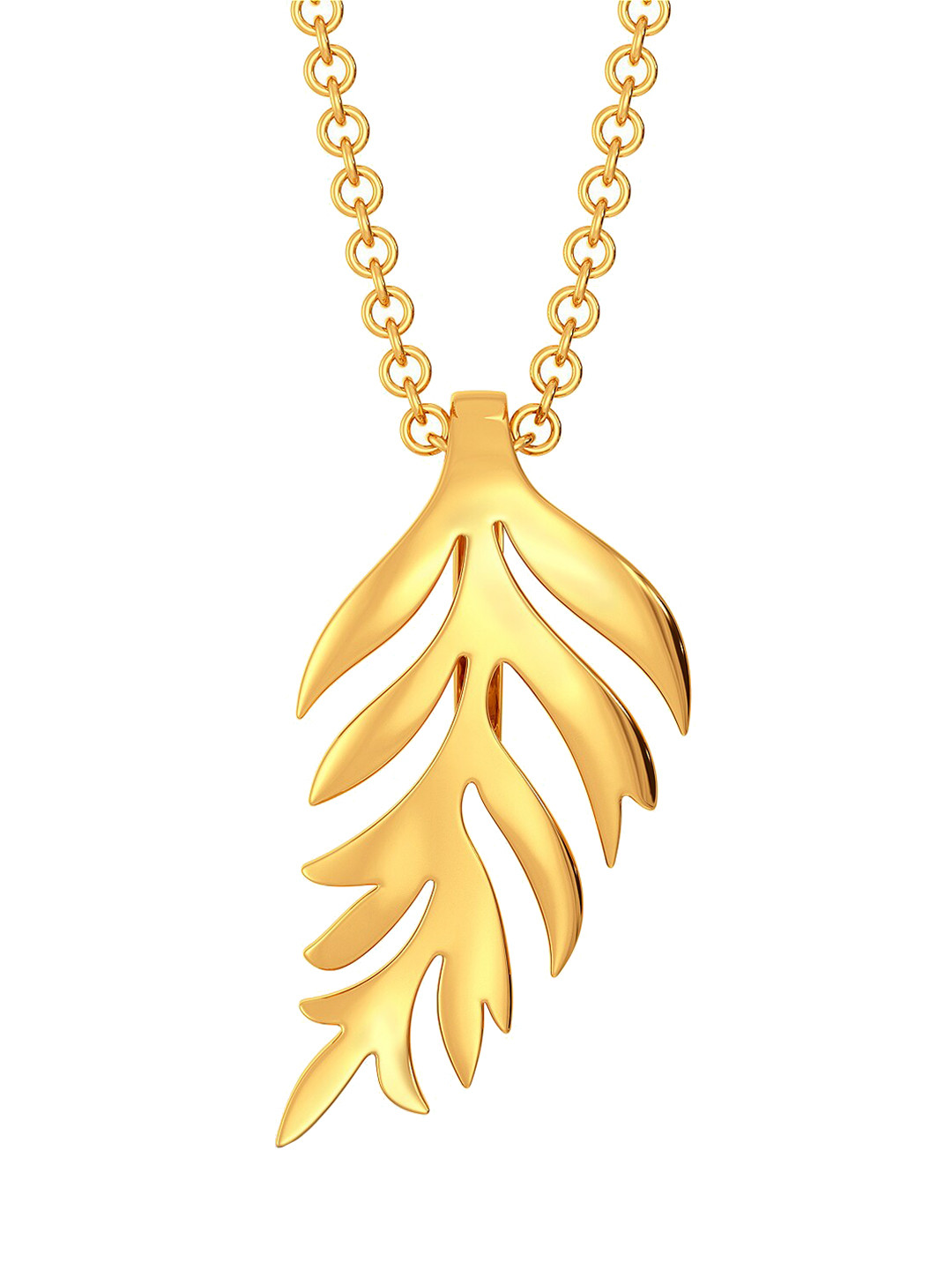 

MELORRA Shingle Shangle 18KT Gold Leaf Shaped Pendant