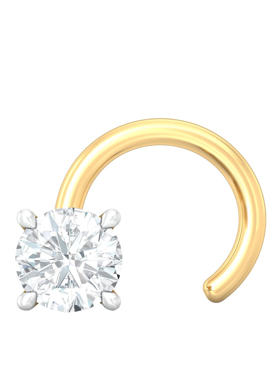 

MELORRA 18KT Gold One Love Design Diamond Nose Pin
