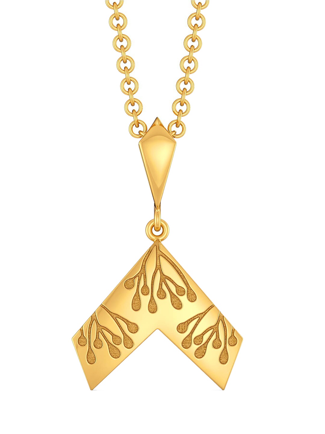 

MELORRA Organic Aura 18KT Gold Inverted V-Shaped Pendant