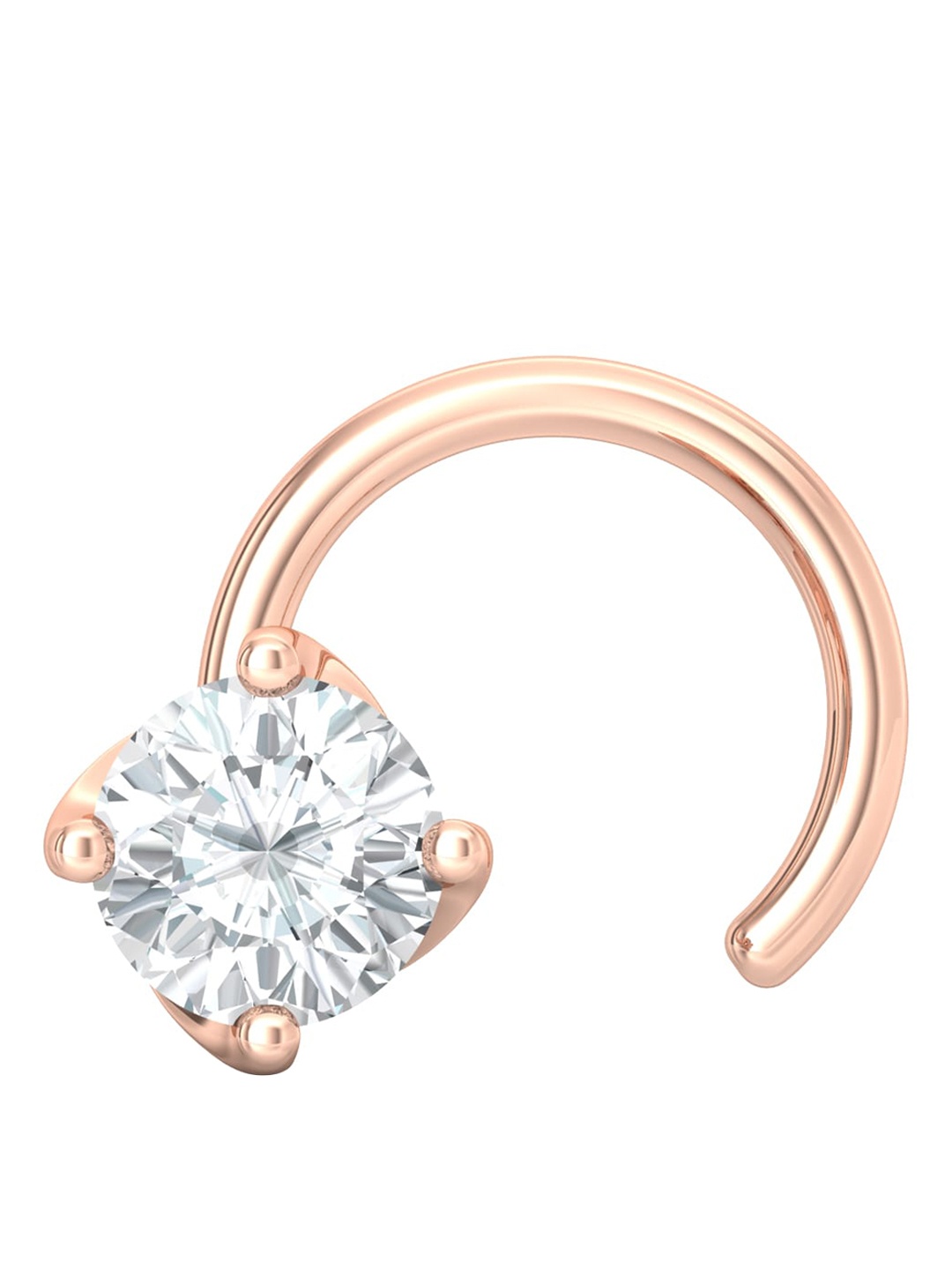 

MELORRA Sparklers 18KT Rose Gold Diamond Nose Pin