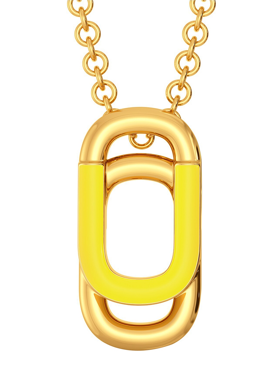 

MELORRA 18KT Yellow Gold Upon Neon Two Oblong Motif Pendant