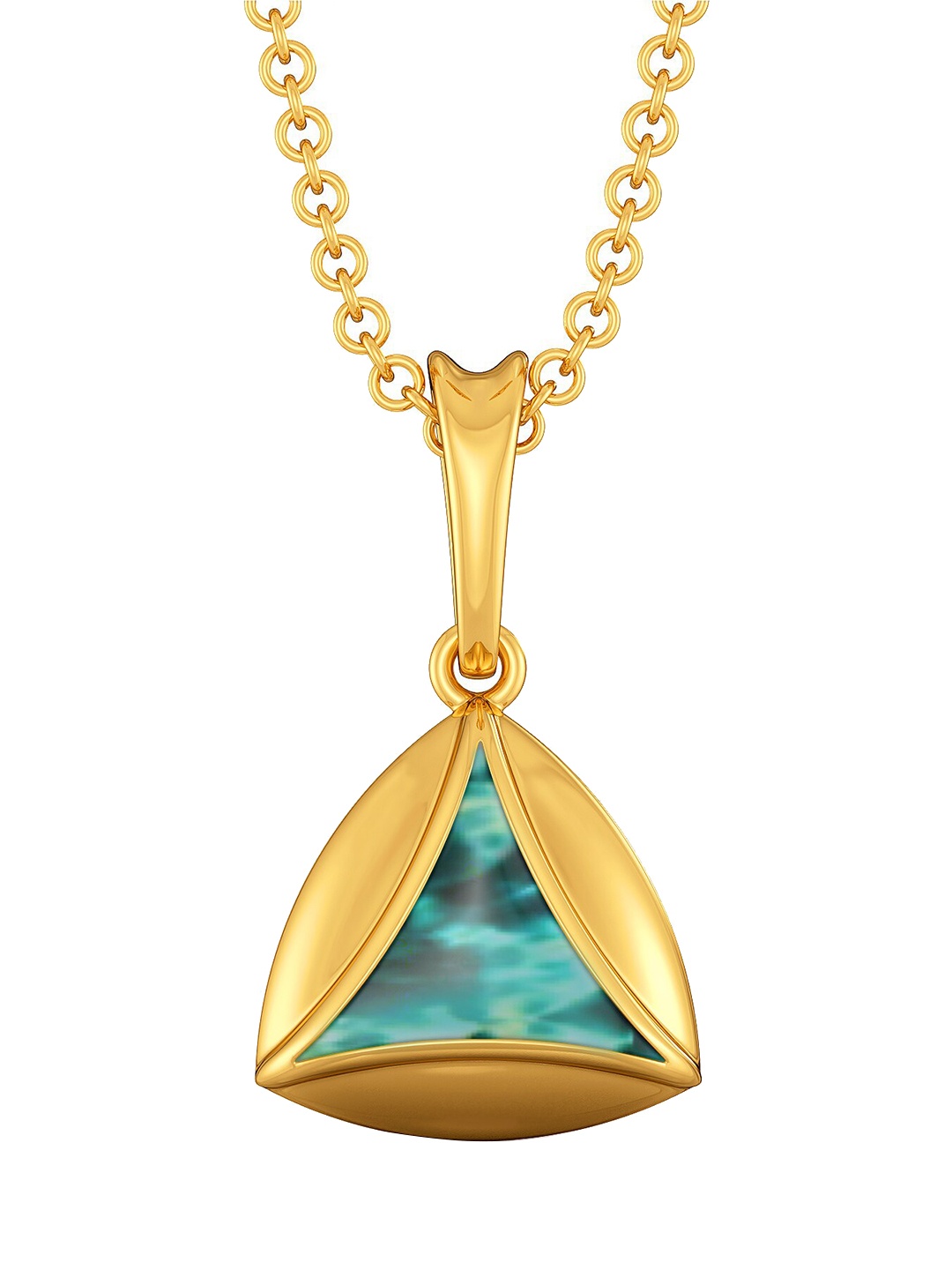 

MELORRA Splash N Tied 18KT Gold Triangle Motif Pendant