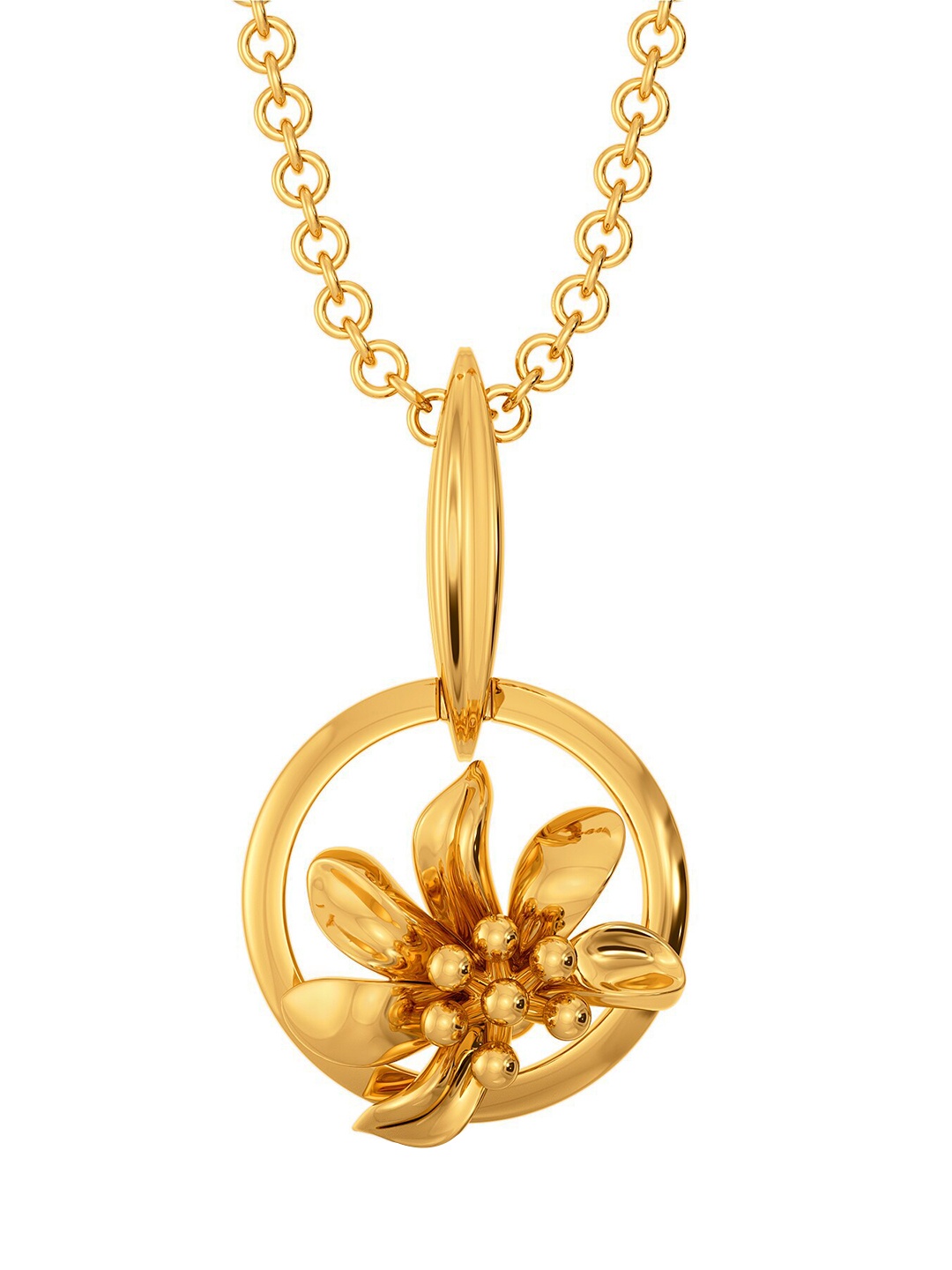 

MELORRA Prairie Coneflower 18KT Gold Circular & Floral Shaped Pendant