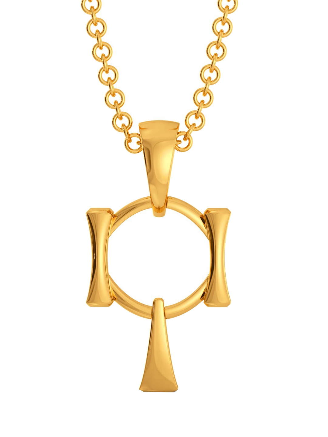 

MELORRA Mesh Refresh 18KT Gold Circular Dog Bone Shaped Pendant