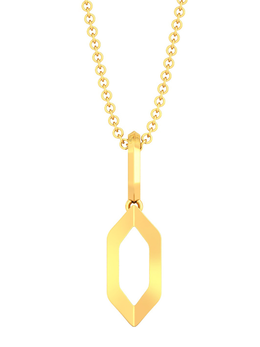 

MELORRA 18KT Yellow Gold Hexagon Shaped Gold Fling Pendant