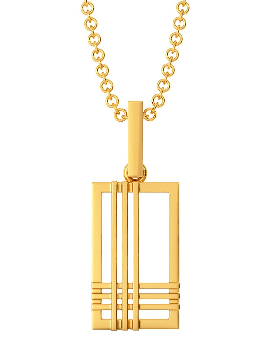 

MELORRA Plaid Panache 18KT Gold Rectangle Shaped Pendant