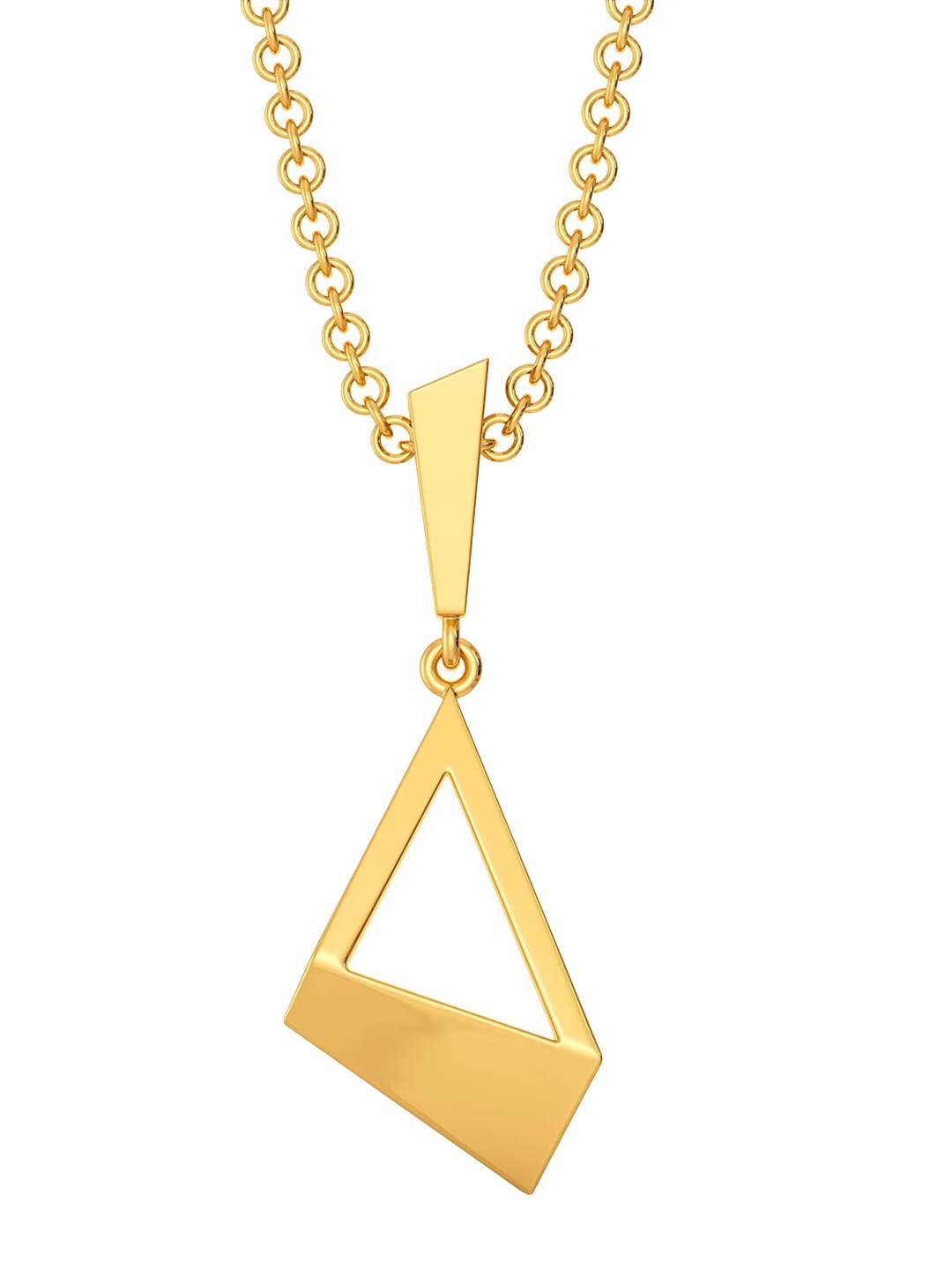 

MELORRA Fit Shaped 18KT Gold Triangle Shaped Pendant