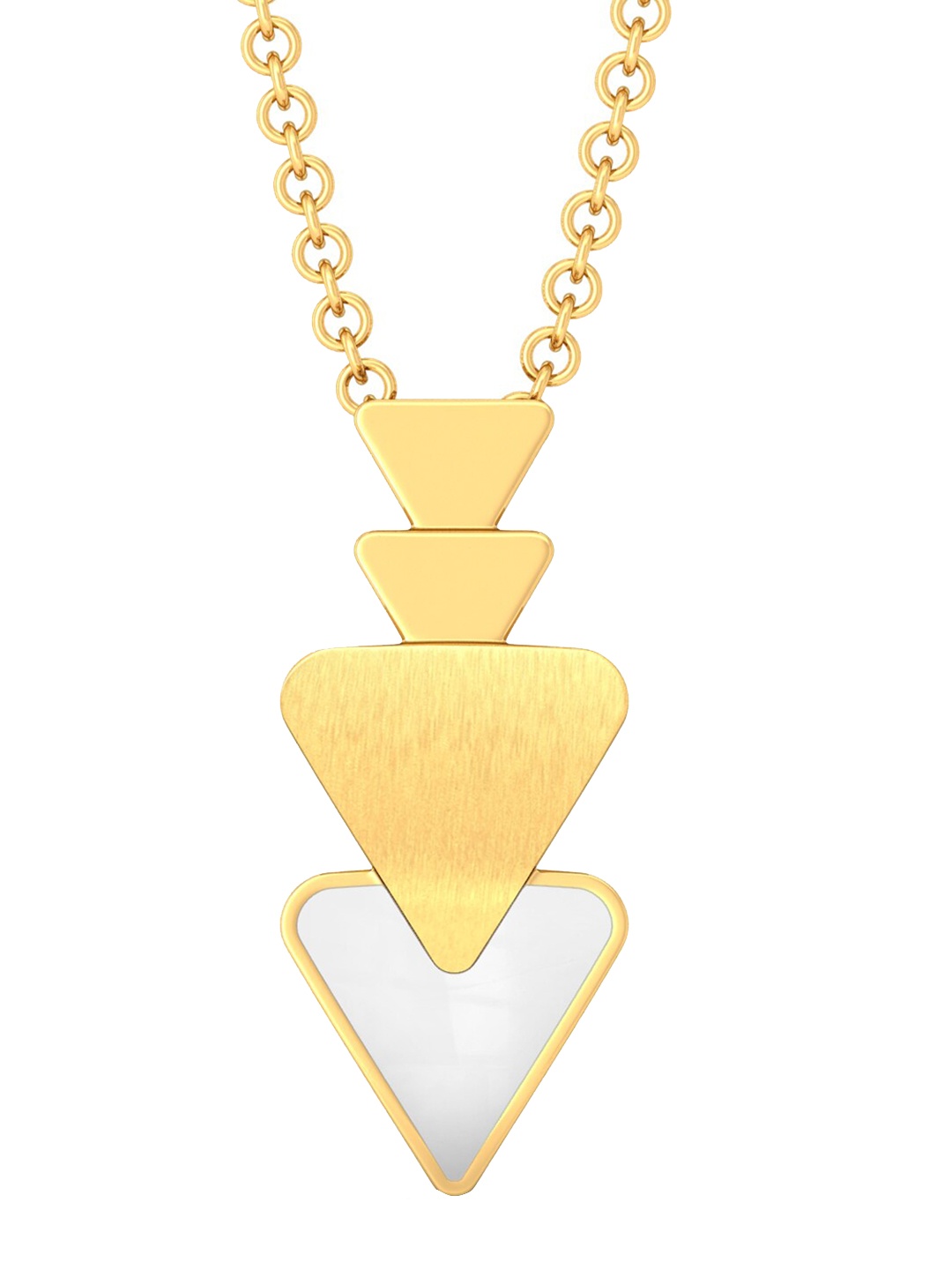 

MELORRA 18KT Yellow Gold Minimalist Mod Triangle Shaped Pendant