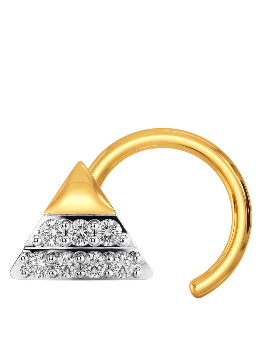 

MELORRA 18KT Gold Bow Tousle Rhodium-Plated Diamond Studded Nosepin, White