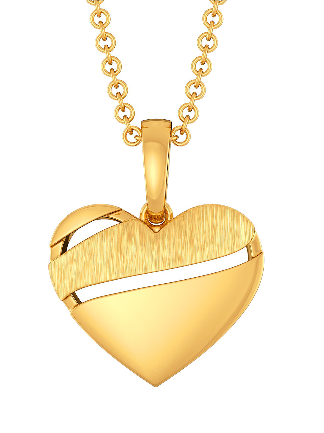 

MELORRA Heart Poise 18KT Gold Pendant, Yellow