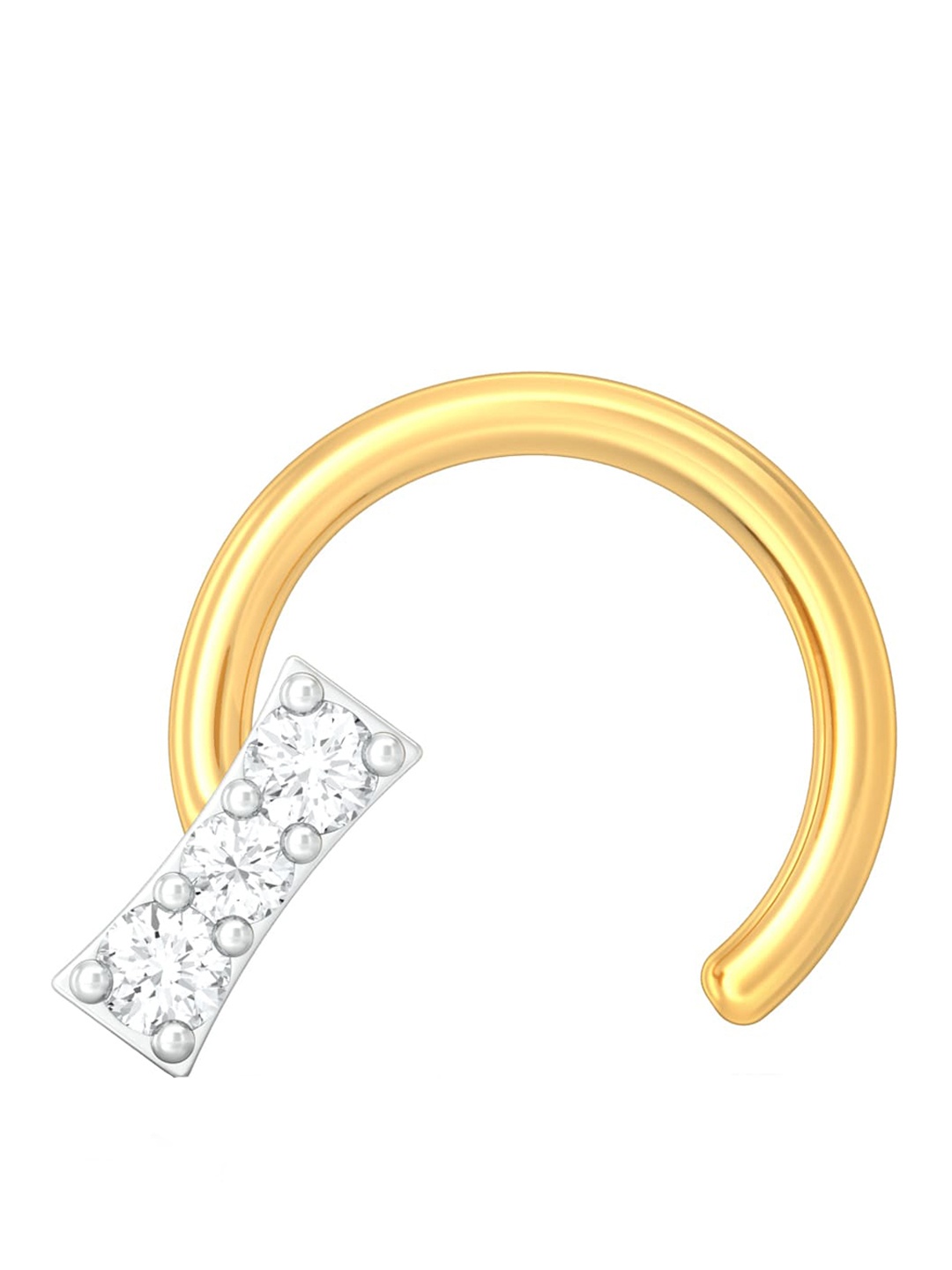 

MELORRA Nightqueen 18KT Gold Rhodium-Plated Diamond Studded Nosepin, White
