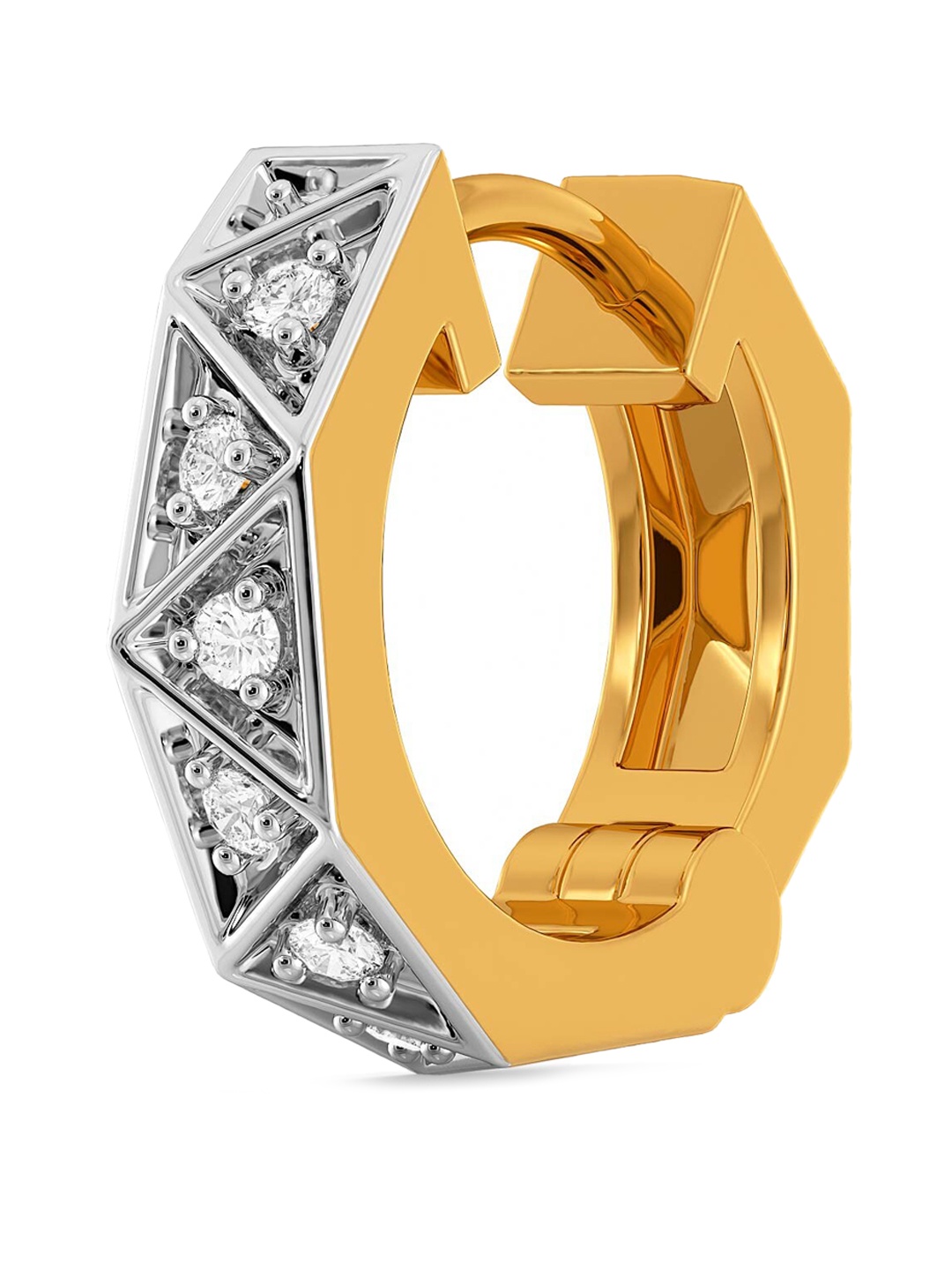 

MELORRA Cached Checks 18KT Gold Diamond Nosepin, White