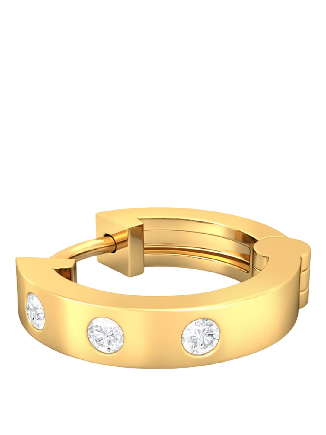 

MELORRA Timeless Trend 18KT Gold Diamond Nose Pin, White