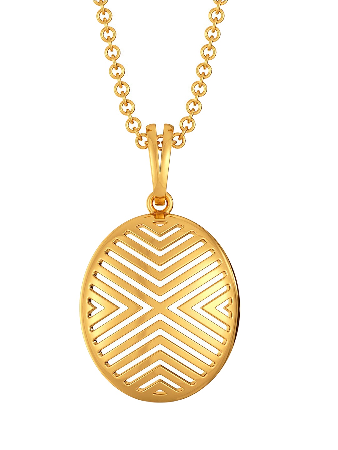 

MELORRA Bold Essentials 18KT Gold Oval Shaped Pendant