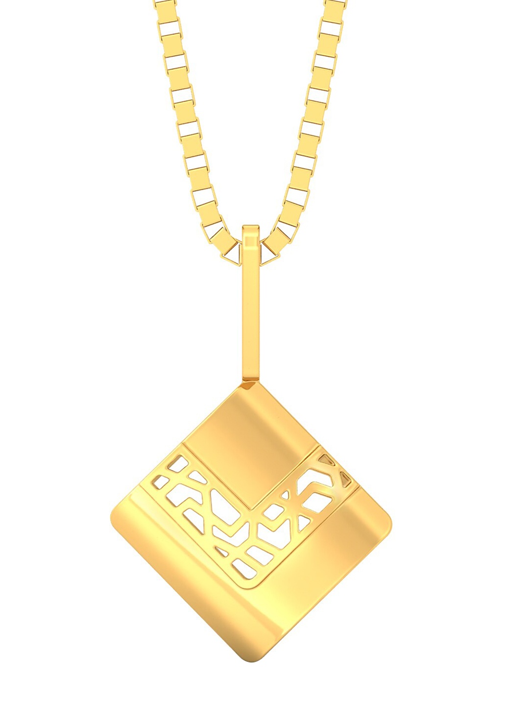 

MELORRA Lace 18KT Gold Square Shaped Pendant