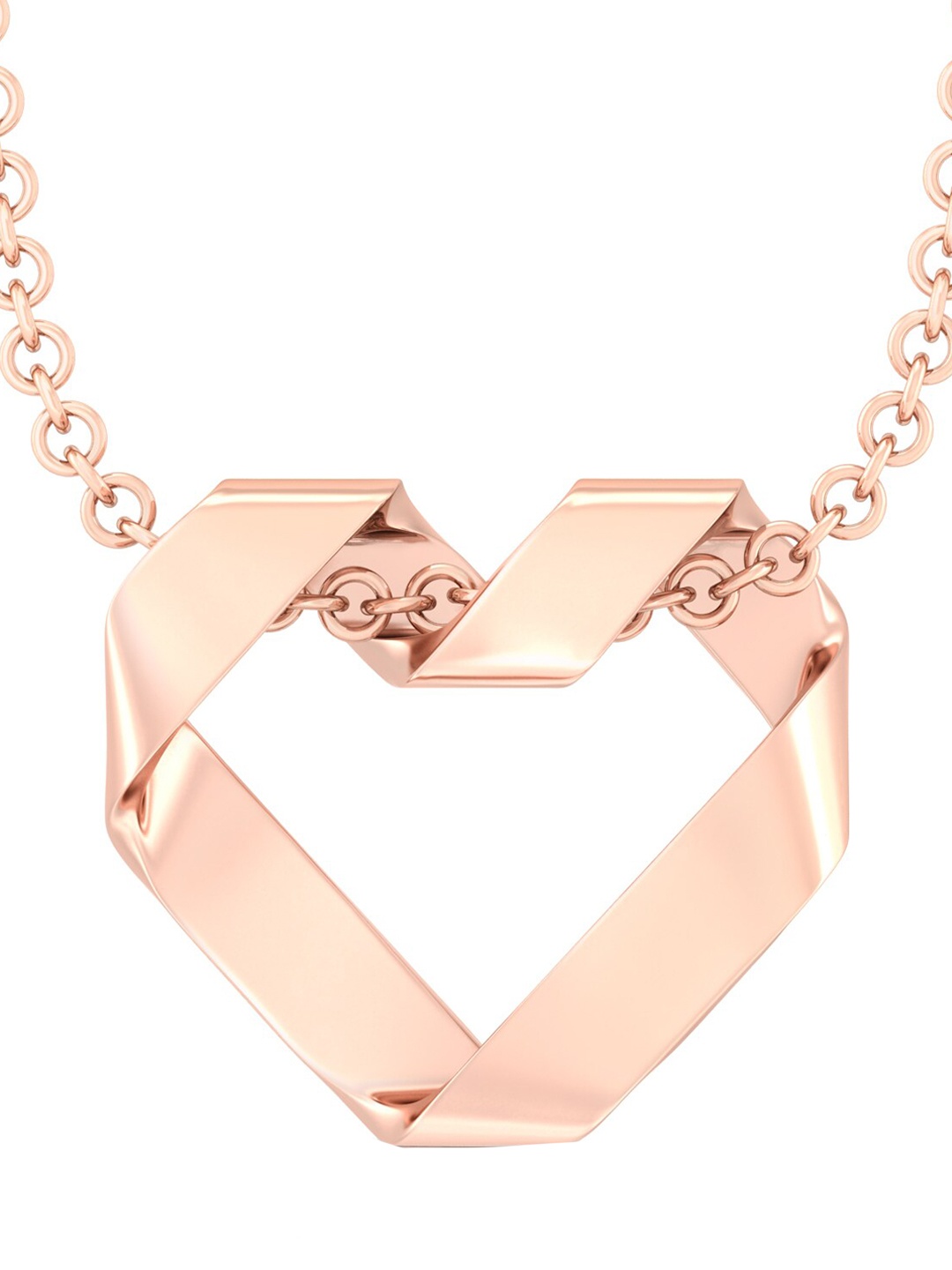 

MELORRA 18KT Rose Gold Origami Heart Shaped Pendant