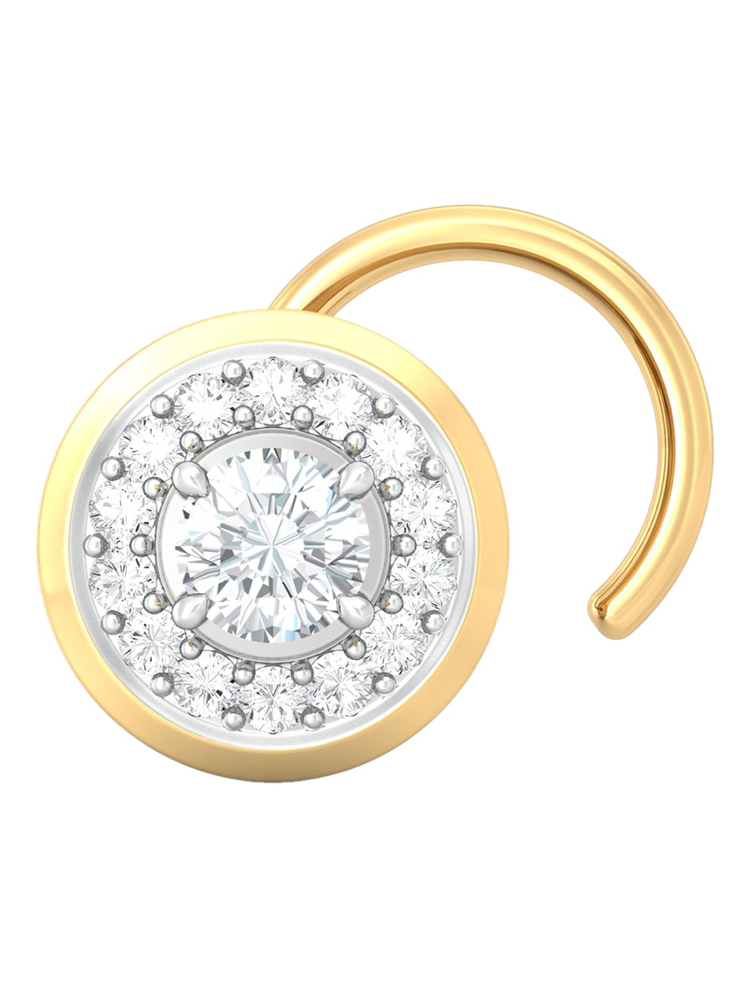 

MELORRA L'Amour 18KT Gold Rhodium-Plated Circular Shaped Diamond Nosepin, White