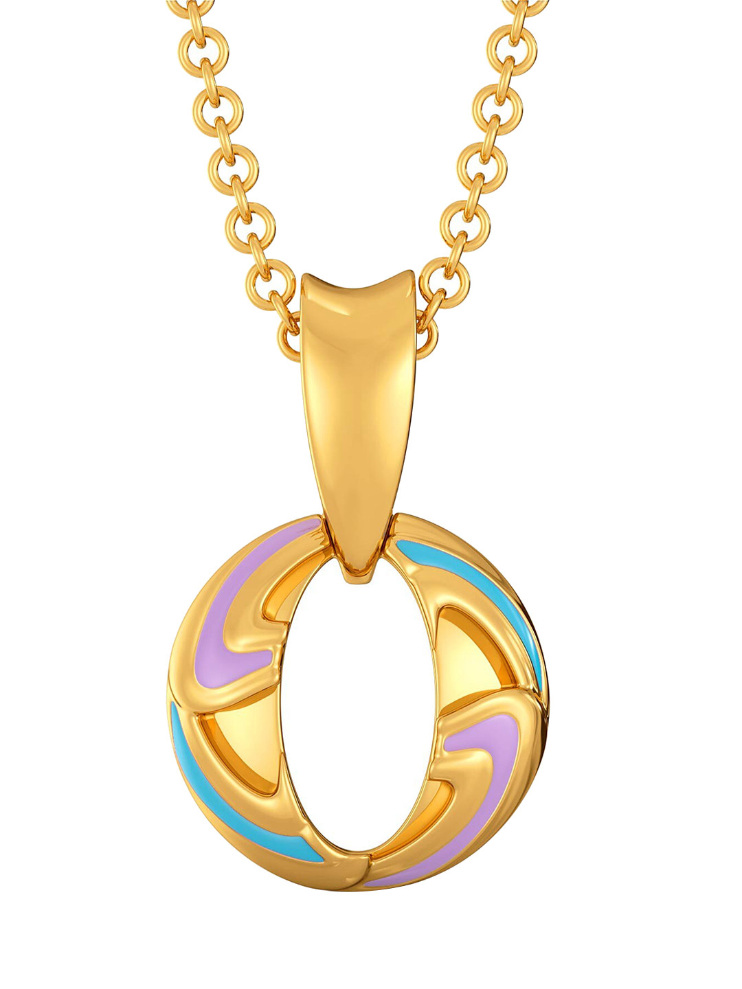 

MELORRA 18KT Yellow Gold Groovy Glow Ring Shaped Enemelled Pendant