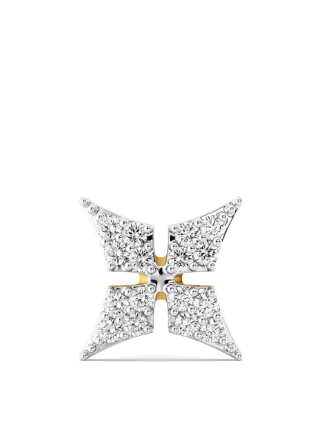 

MELORRA Snowflake Sync 18KT Rhodium-Plated Diamond Nosepin, White