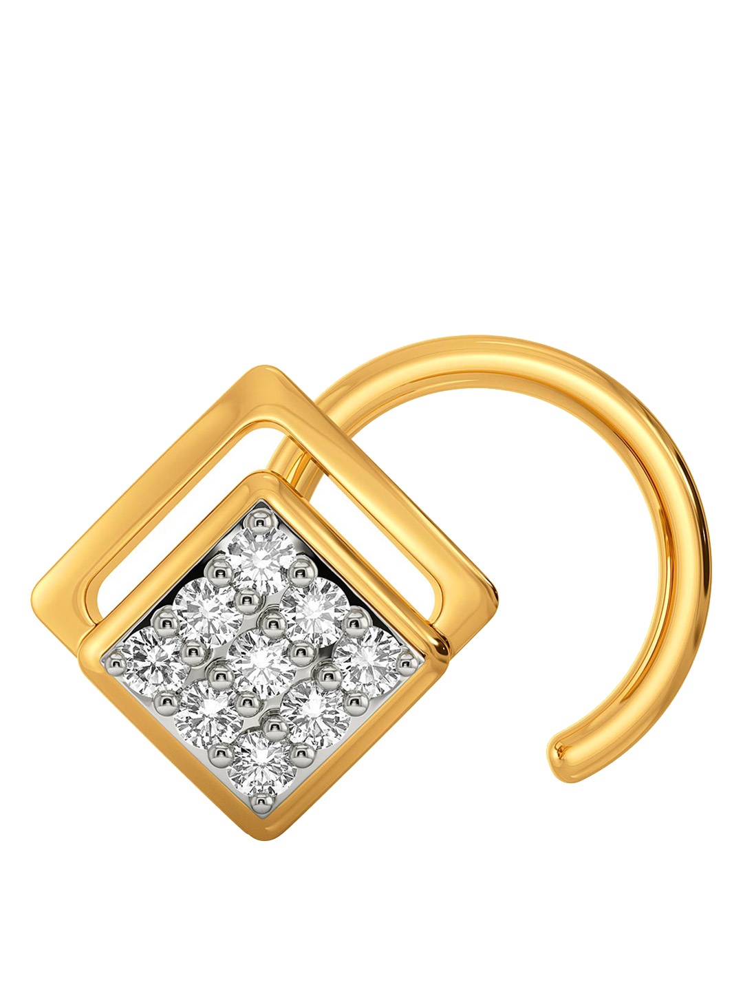 

MELORRA Cocktail Club 18KT Gold Rhodium Plated Diamond Nose Pin