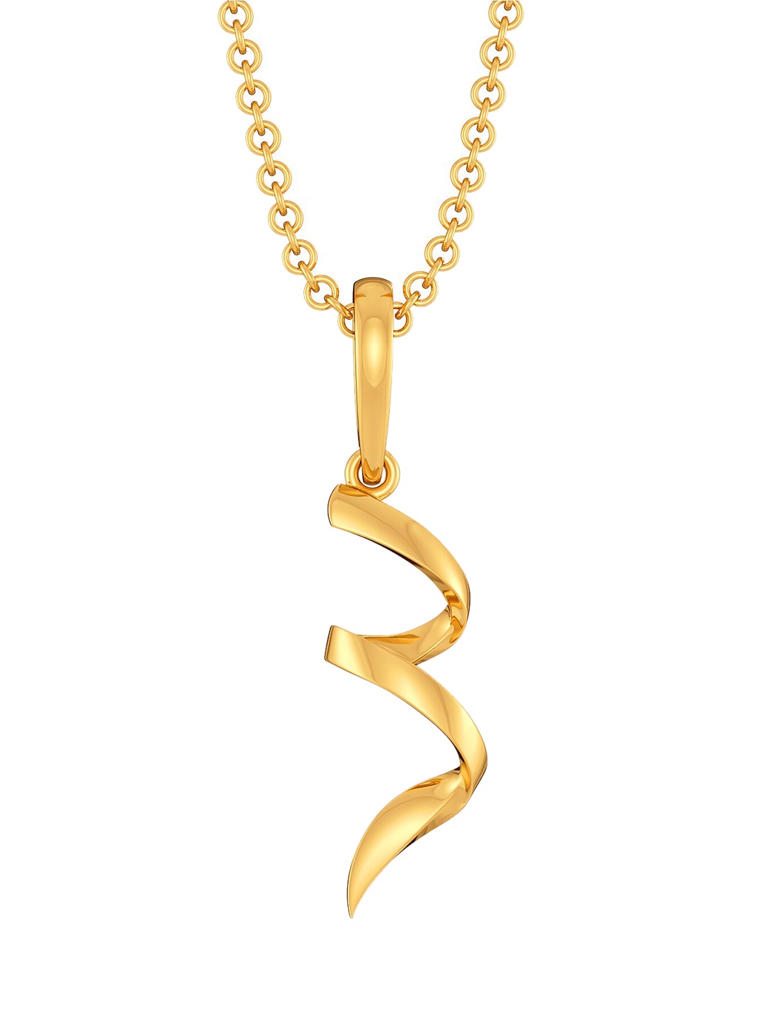 

MELORRA Swirl Suave 18KT Gold Pendant, Yellow