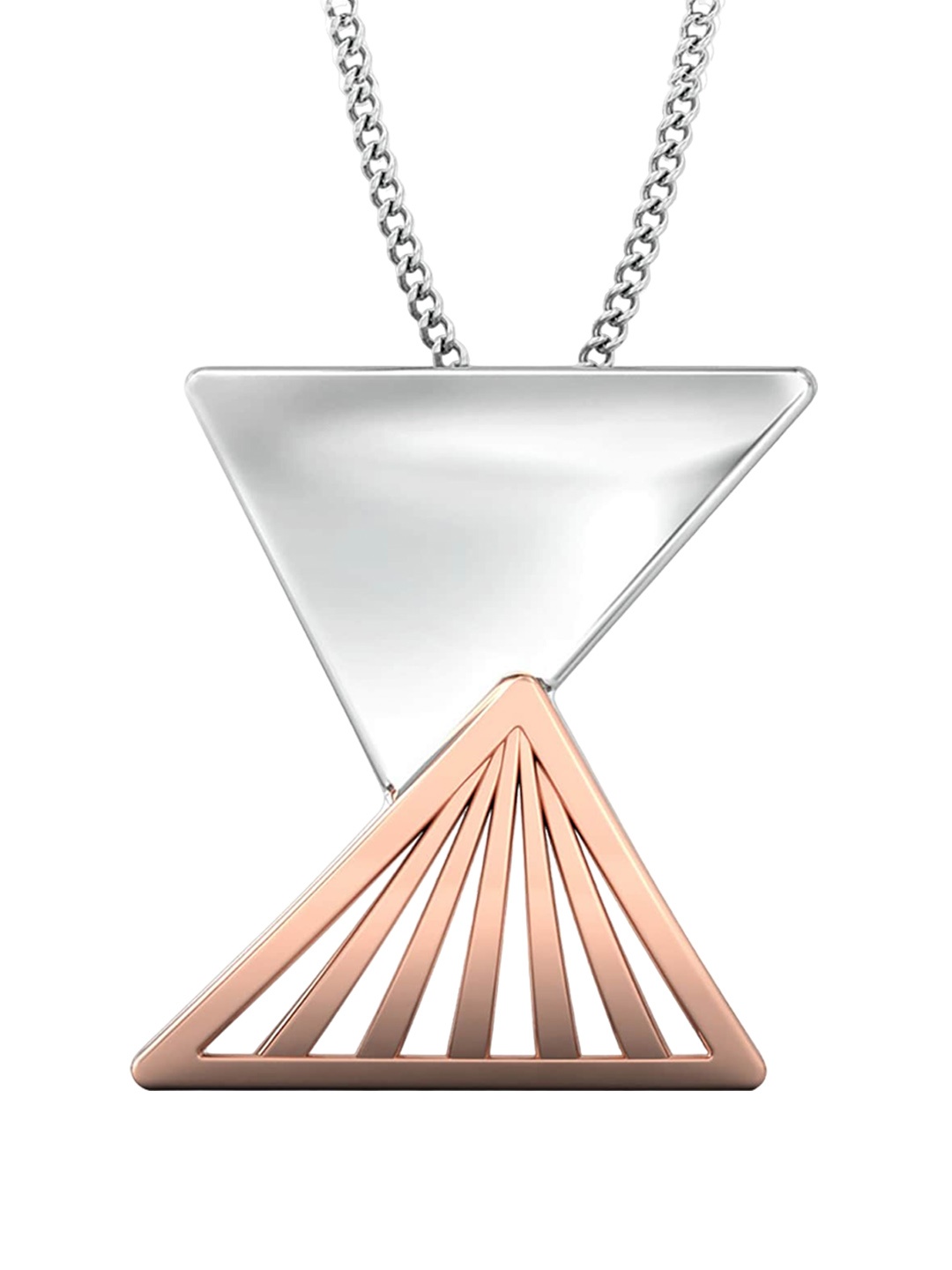 

MELORRA Triangular Drift 18KT Metallic Gold Pendant, White
