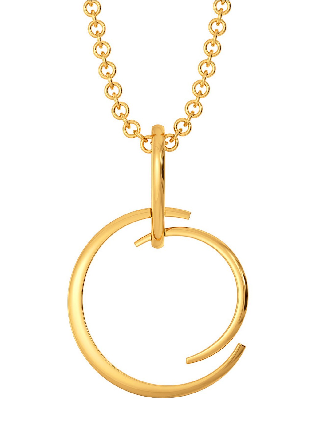 

MELORRA 18KT Yellow Gold Whimsical Puffs Semi Circular Shaped Pendant