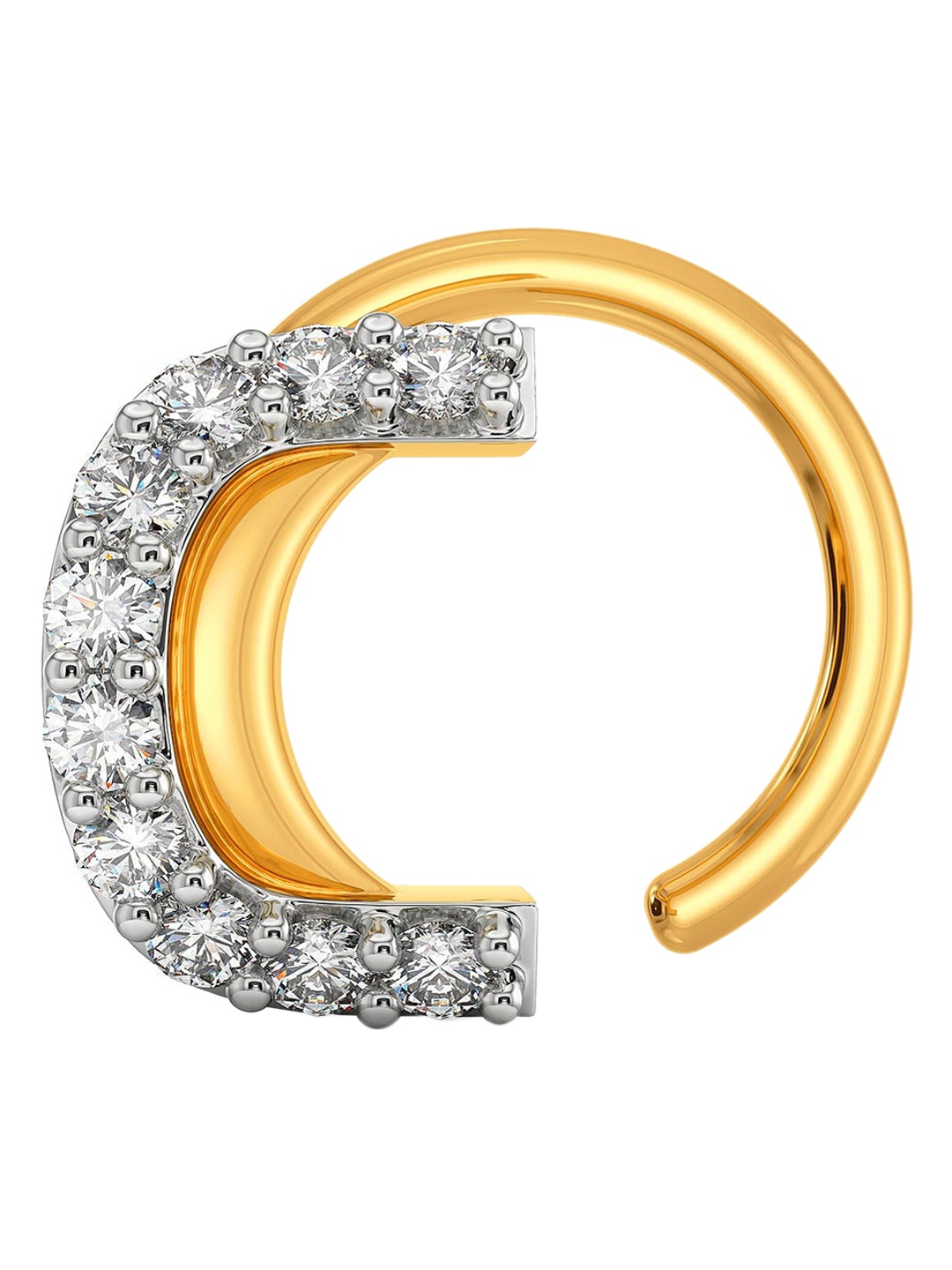 

MELORRA Waist Suits 18KT Gold Rhodium Plated Diamond Nose Pin
