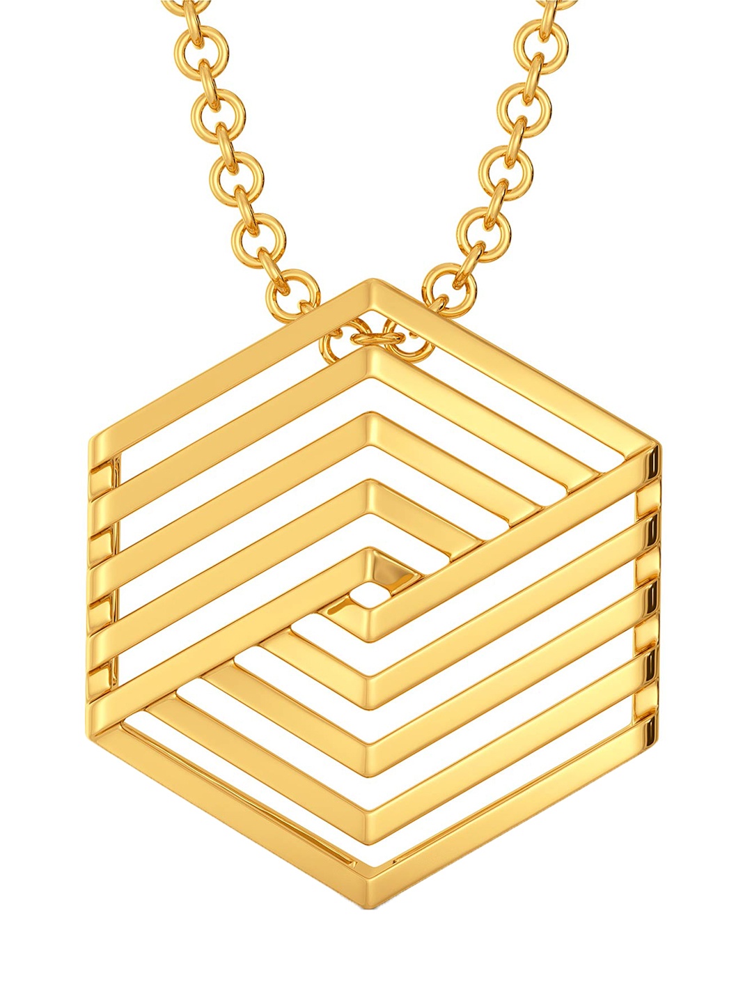 

MELORRA Bold Sheers 18KT Gold Hexagonal Shaped Pendant