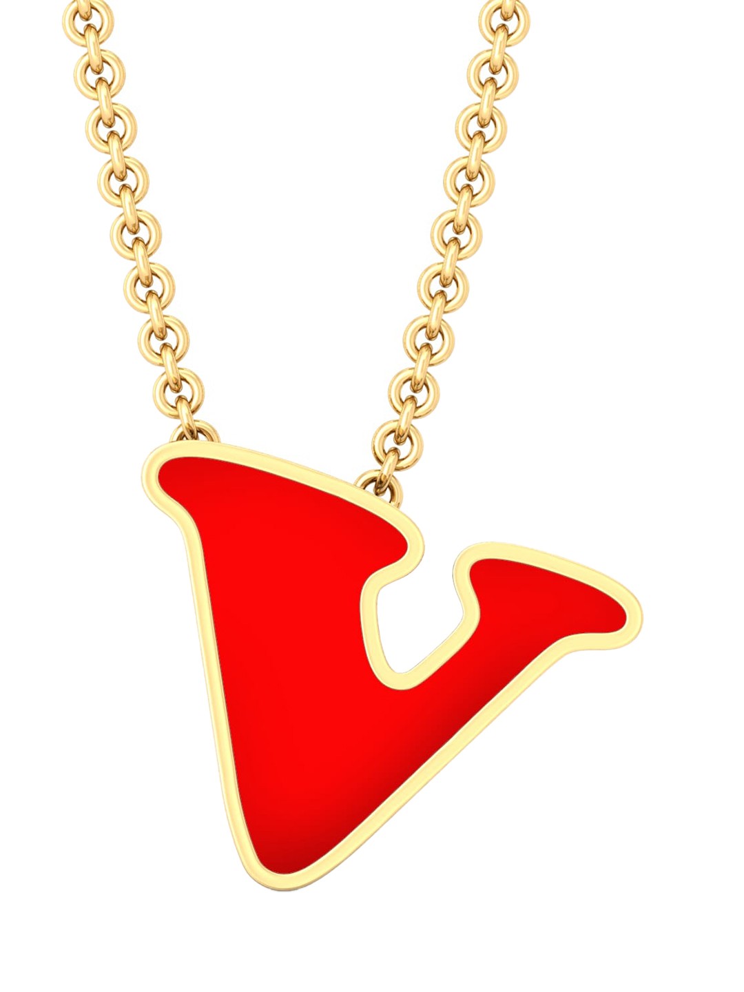 

MELORRA V For Victory 18KT Yellow Gold Gold Pendant, Red