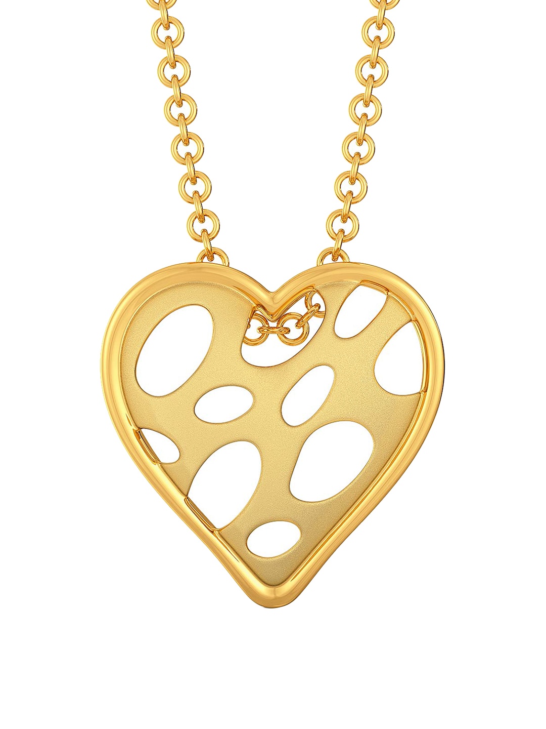 

MELORRA The Wild Side 18KT Heart Shaped Cut-Out Detailed High-Polished Gold Pendant