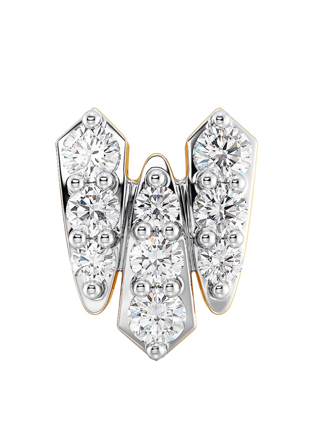 

MELORRA Frankly Swank 18KT Gold Rhodium-Plated Diamond Nose Pin, White