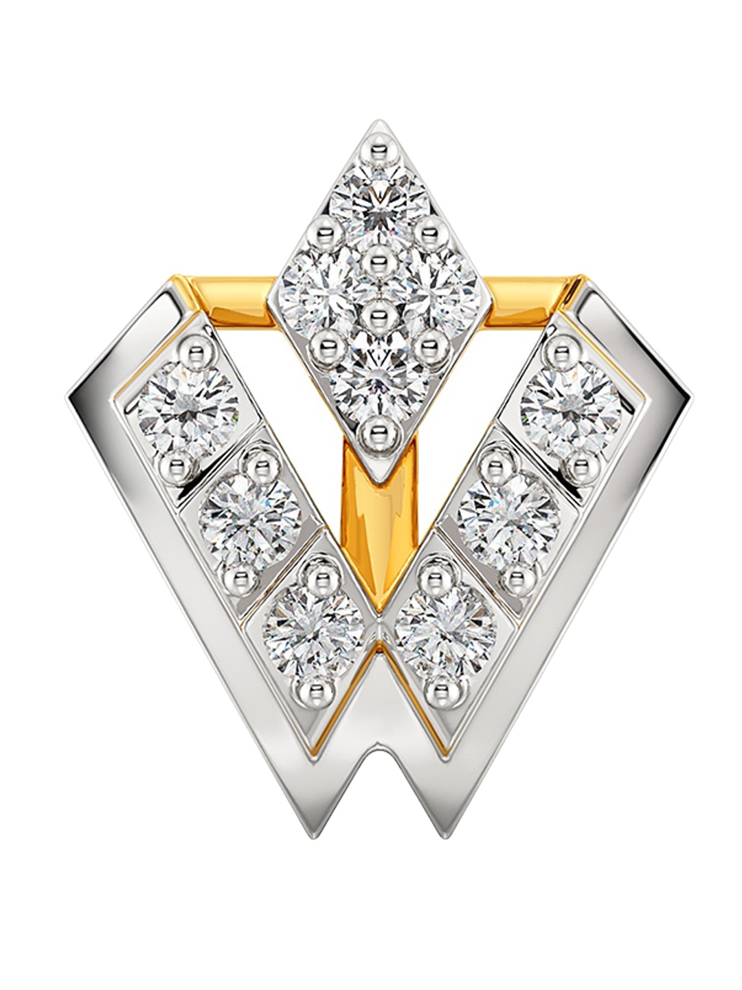 

MELORRA Collar Cabana 18KT Gold Rhodium Plated Diamond Nose Pin