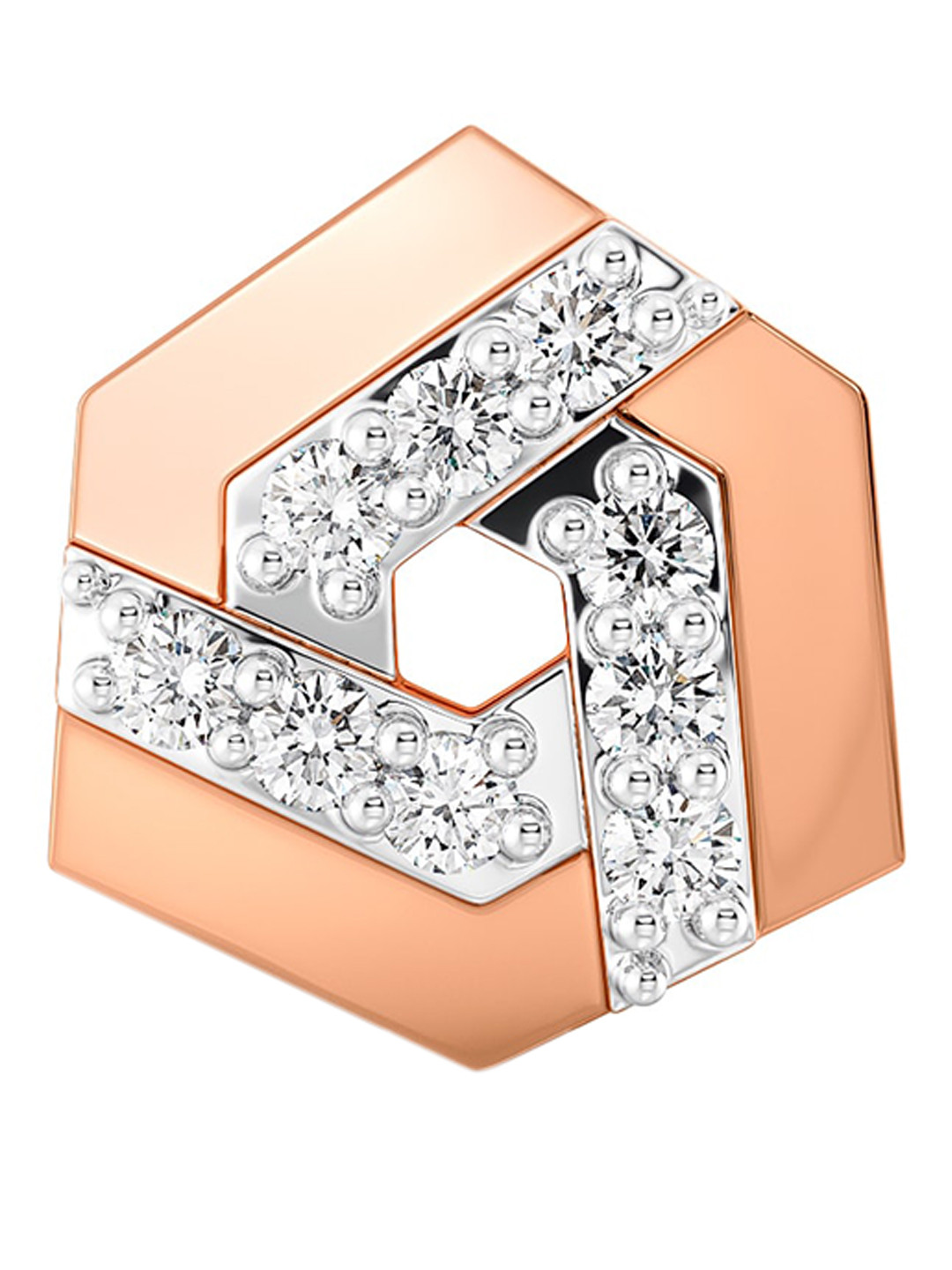 

MELORRA Hex Haiku 18KT Rhodium-Plated Diamond Studded Nose Pin, White