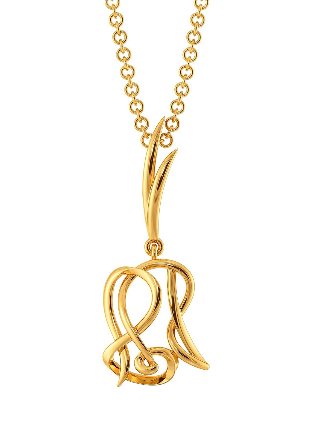 

MELORRA 18KT Gold Fiery Floral Gold Pendant