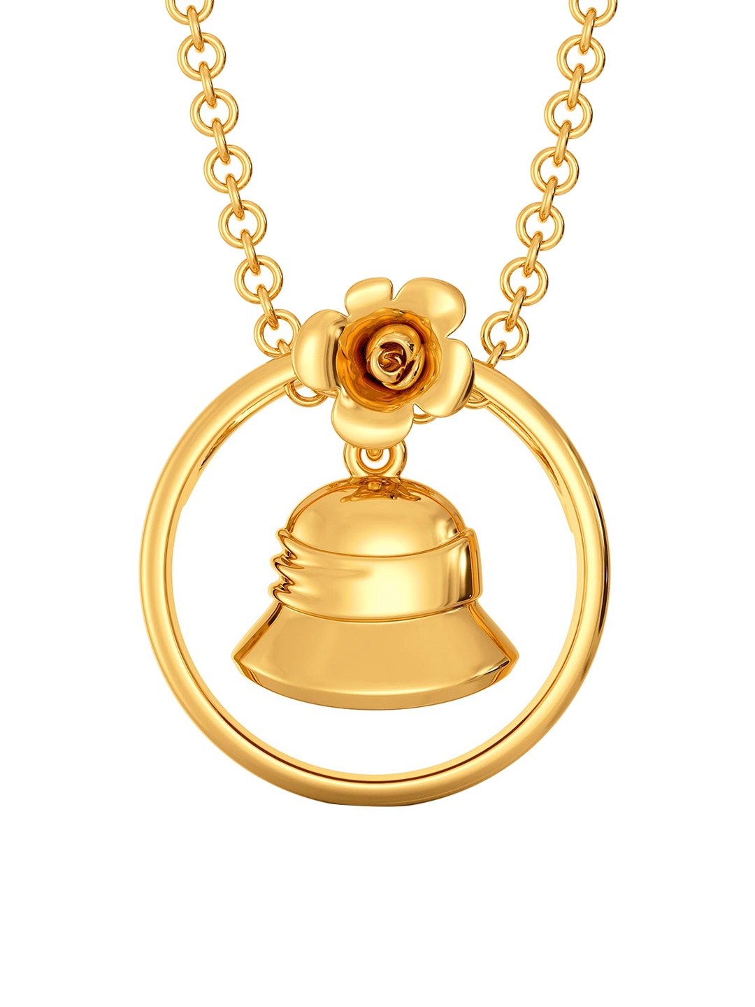 

MELORRA 18KT Yellow Gold Floret Bucket Gold Pendant