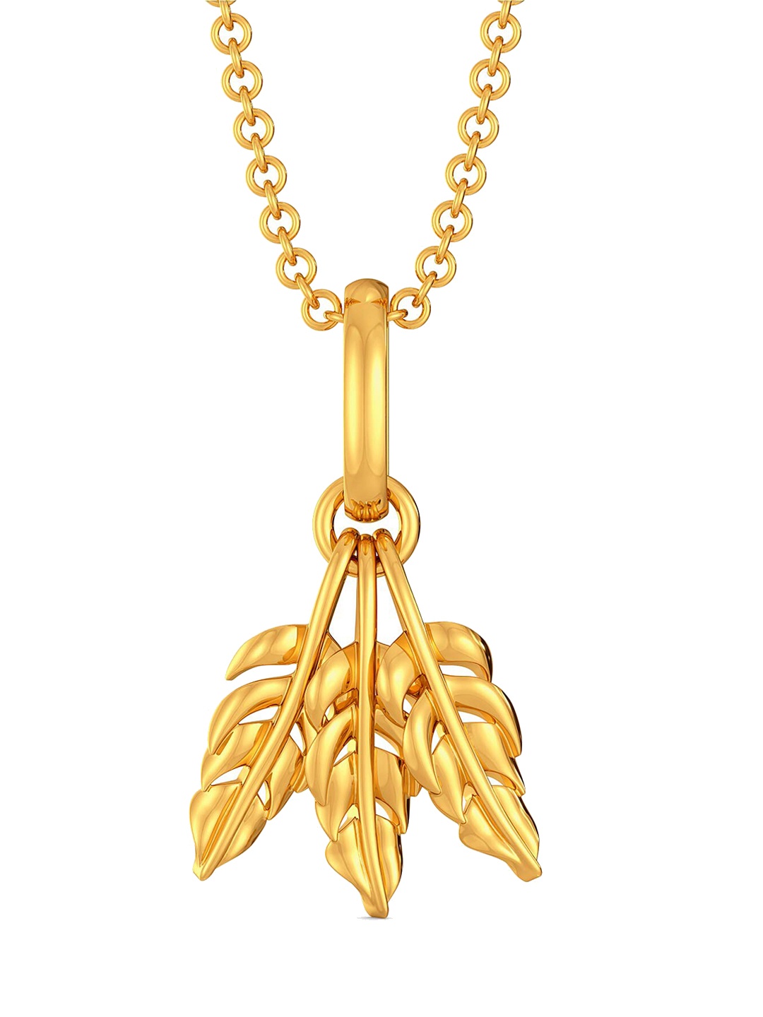 

MELORRA Festive Feathers 18KT Gold Pendant