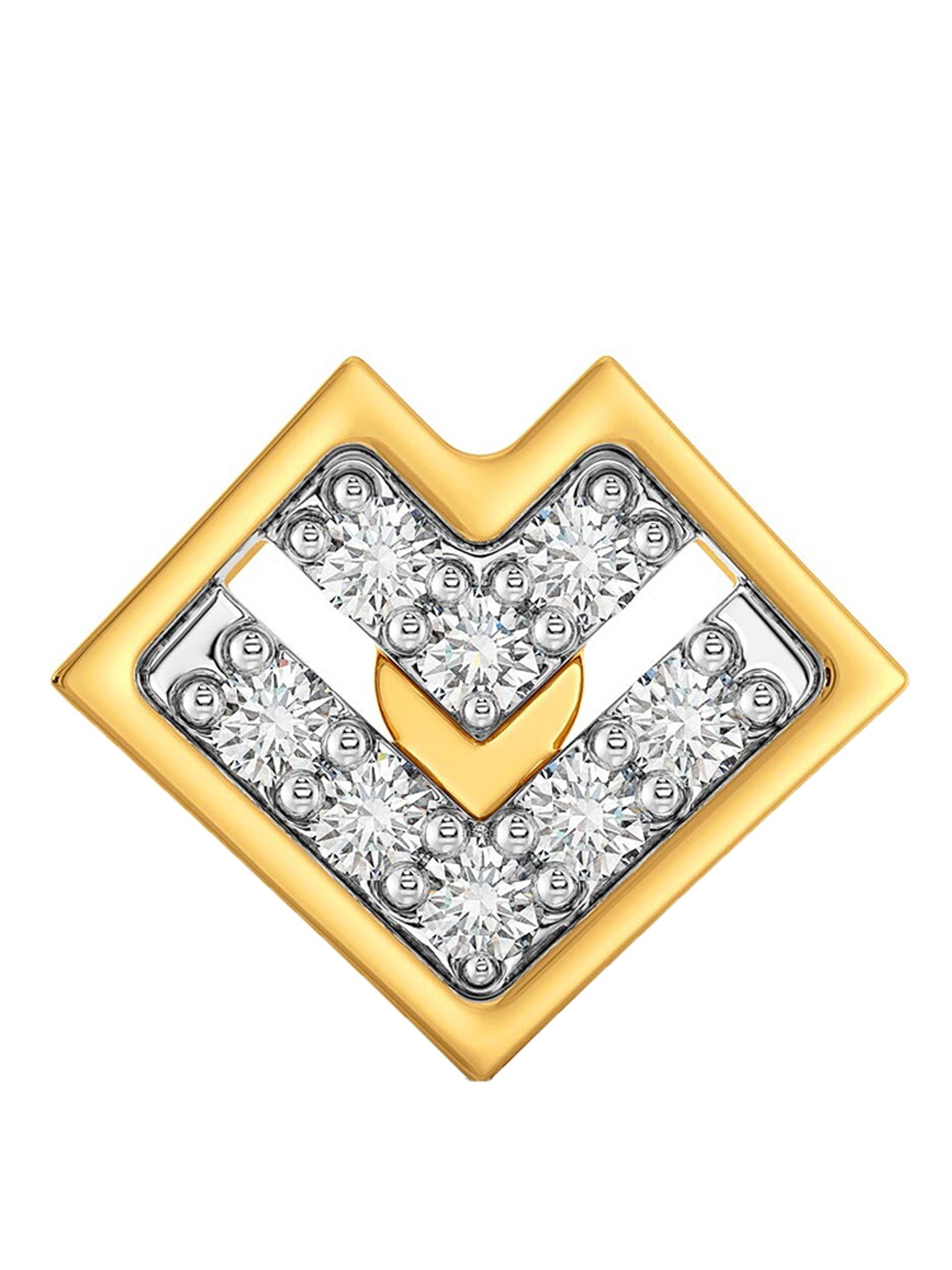 

MELORRA Love N Above 18KT Gold Rhodium-Plated Diamond Nose Pin, White