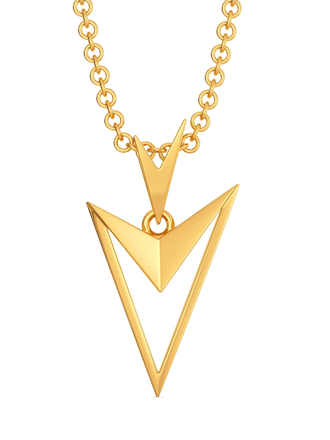 

MELORRA 18KT Gold Edgy Arrows Pendant