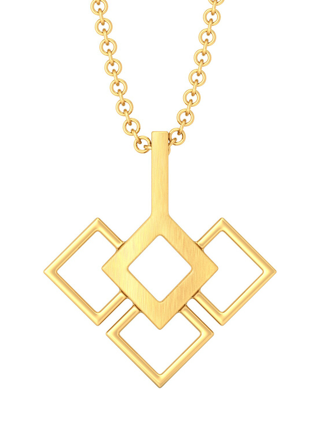

MELORRA Square Overlay 18KT Gold Pendant