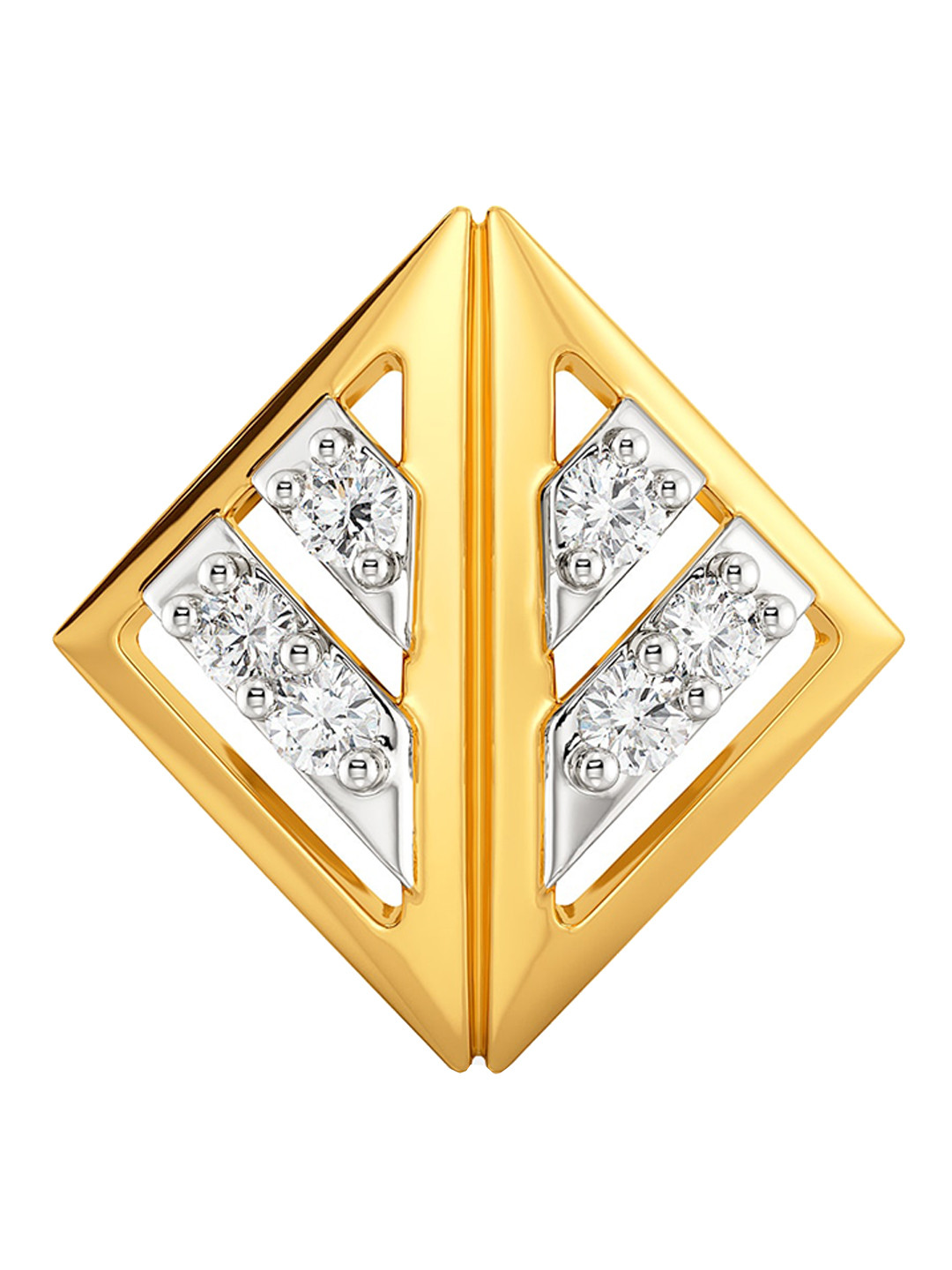 

MELORRA Court the Quote 18KT Gold Rhodium Plated Diamond Nose Pin