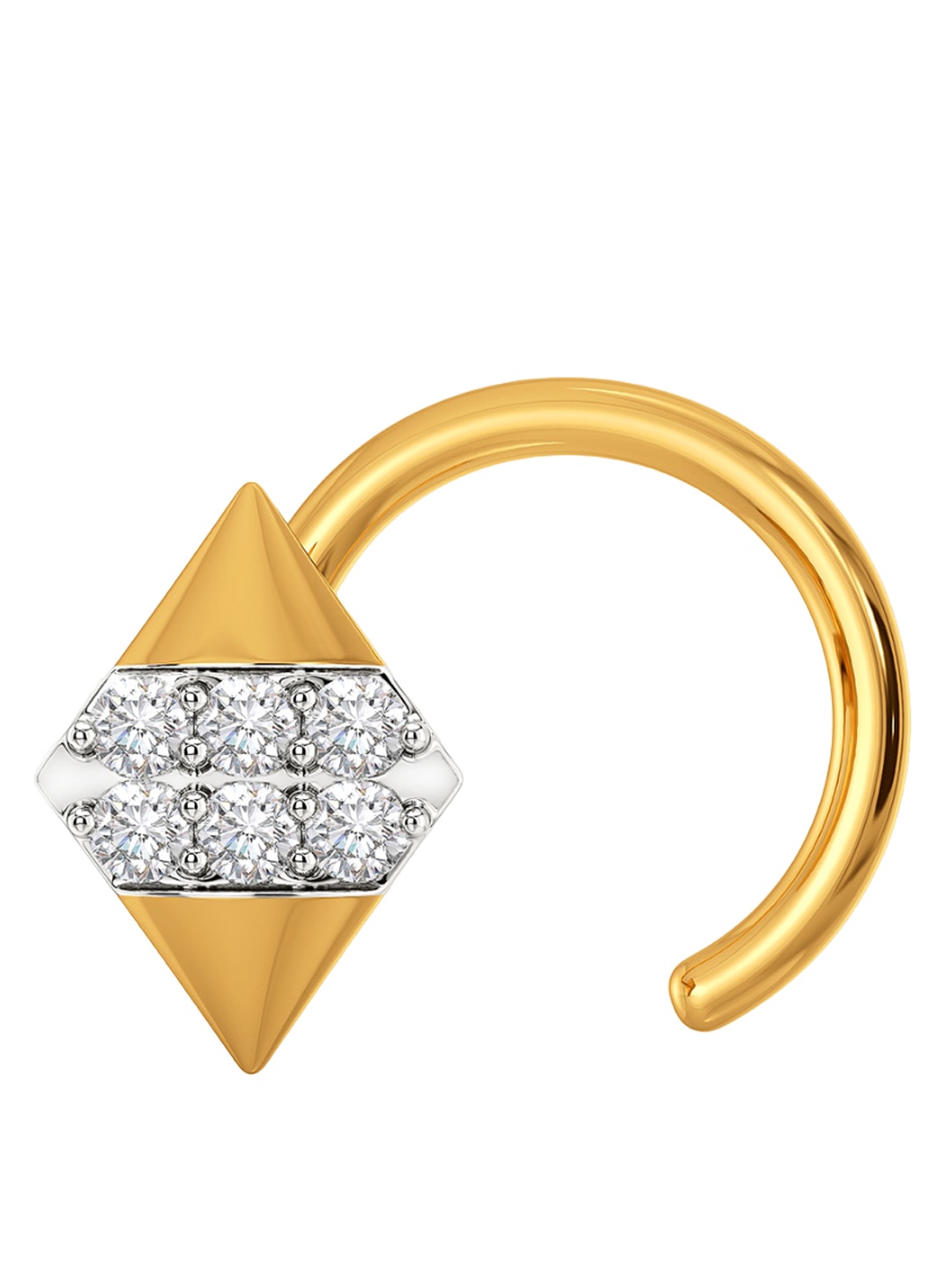 

MELORRA The Bow Bash 18KT Gold Rhodium-Plated Diamond Studded Nosepin, White