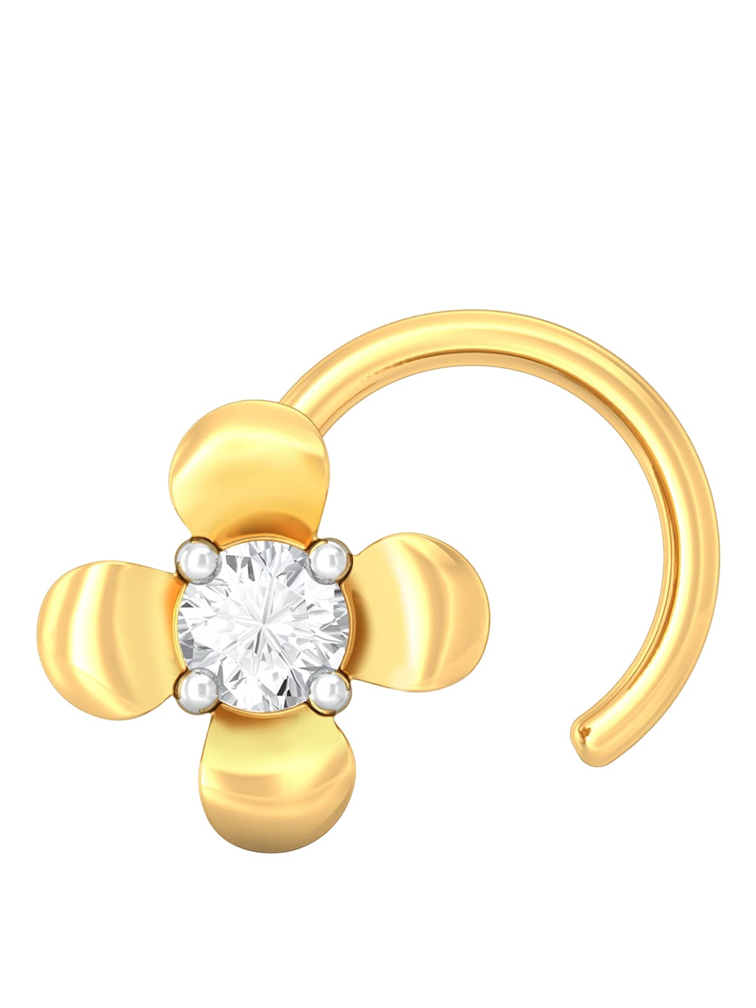 

MELORRA Cosy Posy 18KT Gold Diamond Nose Pin