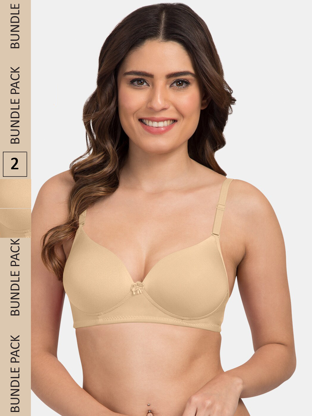 

Tweens Pack Of 2 Heavily Padded All Day Comfort Seamless Balconette Bra, Beige